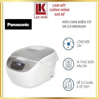 Nồi cơm điện tử panasonic sr-cx188sram 1.8 lít - hàng chính hãng - trắng , bảo hành 12 tháng, chất lượng nhật bản