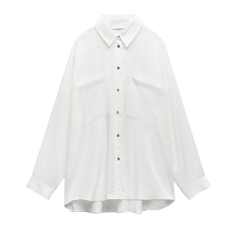 Zara Áo Sơ Mi Tay Dài Dáng Rộng Phong Cách Tối Giản Thời Trang Mùa Thu Cho Nữ 4387238