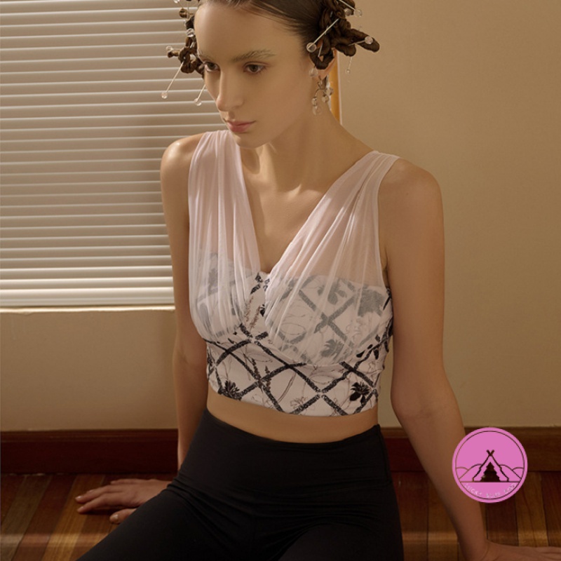 gym bra áo bra tập gym áo tập gym nữ  Bộ Đồ Lót Phối Lưới Thoáng Khí In Họa Tiết Dùng Khi Tập yoga /