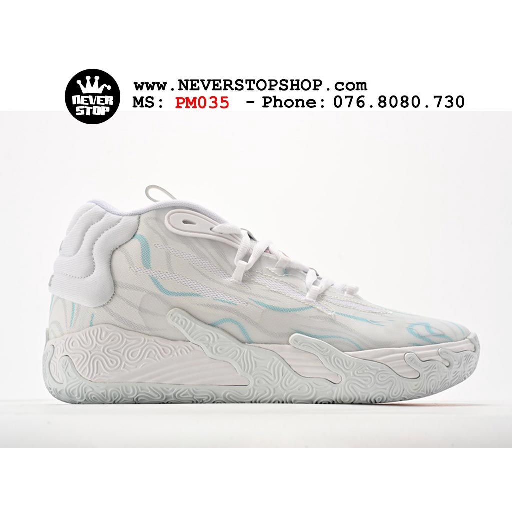 Giày bóng rổ PM MB 03 WHITE MARBLE mẫu mới, đế bám sân chuyên chơi indoor outdoor  | NeverStopShop.com