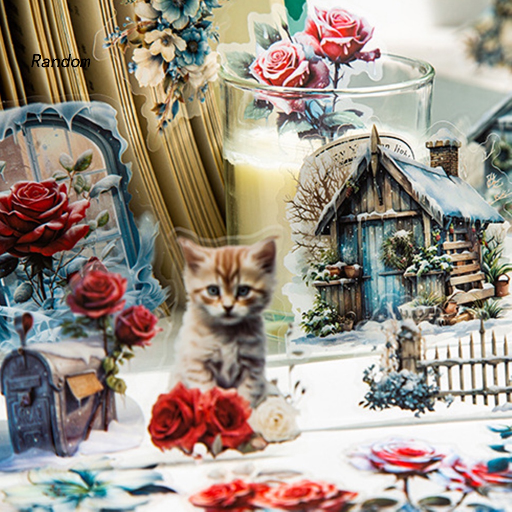 Bộ 30 Miếng Dán Hình Hoa Chống Thấm Nước Dùng Trang Trí Sổ Tay / Điện Thoại / Ván Trượt / laptop diy