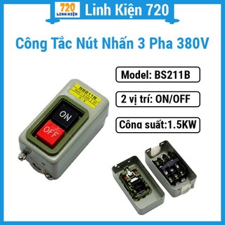 Công tắc nút nhấn 3 pha 380v 1.5kw bs211b cách điện tốt, tuổi thọ cao