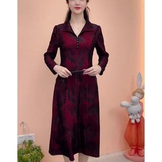 Hàng Mới Về Đầm Tay Dài Thời Trang Mùa Thu 2023 Sang Trọng Cho Nữ Trung Niên 40 Tuổi