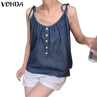 Áo hai dây VONDA cài nút phong cách Hàn Quốc cho nữ