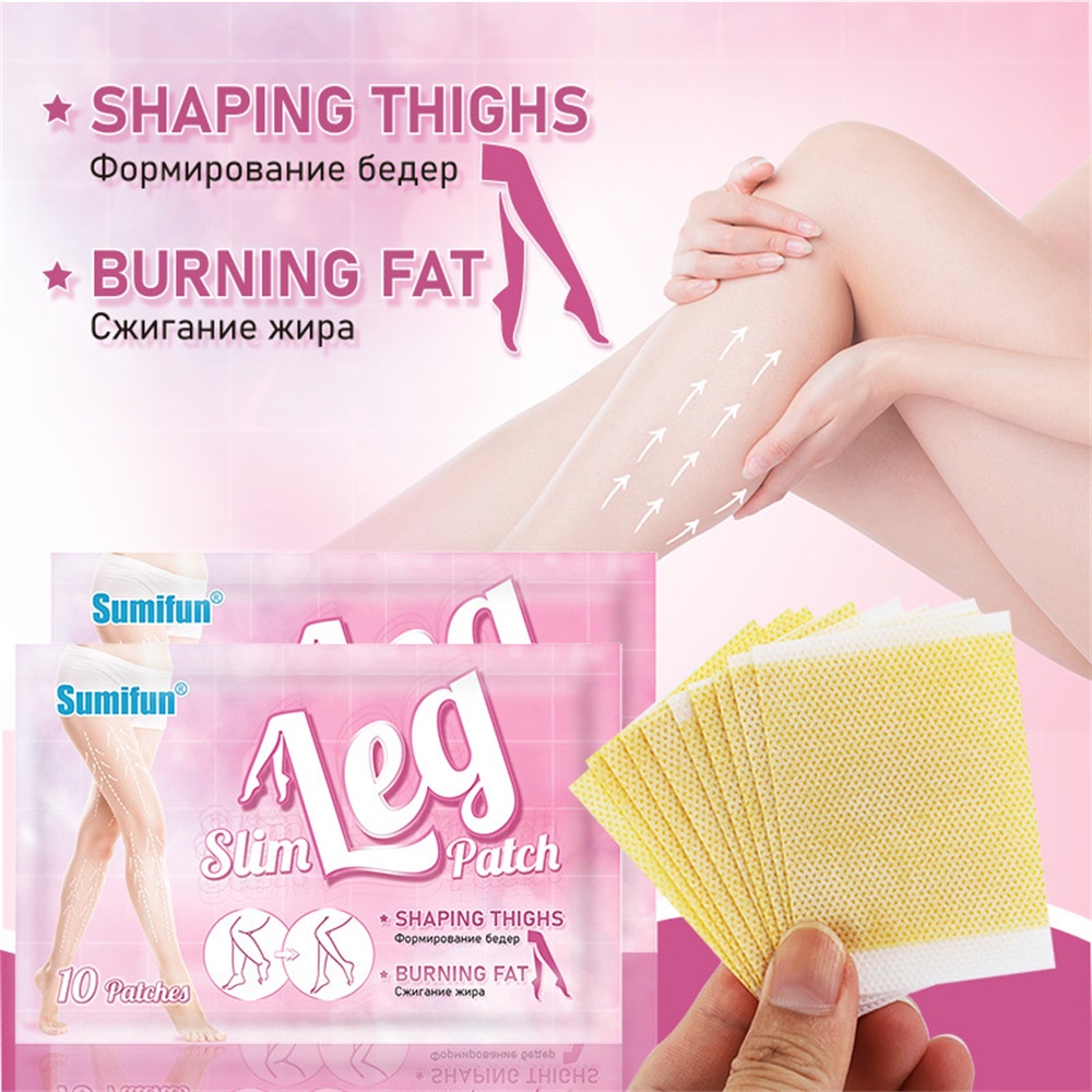 ♕ Sumifun 10 Miếng Dán/1 Gói Băng Định Hình Chân Giảm Béo Đốt Cháy Mỡ Săn Chắc Nâng Friming Chân Đùi Cơ Da Miếng Dán Nam Nữ Chăm Sóc Cơ Thể UPBEST