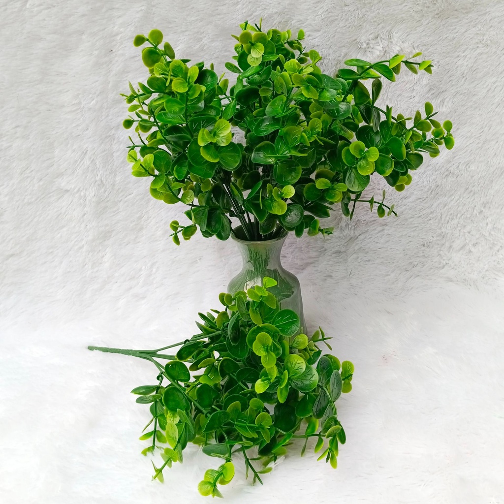 Cành lá điểm táo 5 nhánh VI149 ( nhựa, cao 33cm), hoa giả trang trí