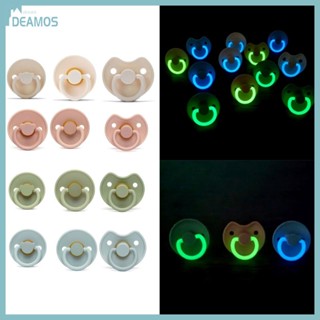 Núm Ti Giả Bằng Silicon Siêu Mềm Hình Tròn Màu Dạ Quang Cho Bé