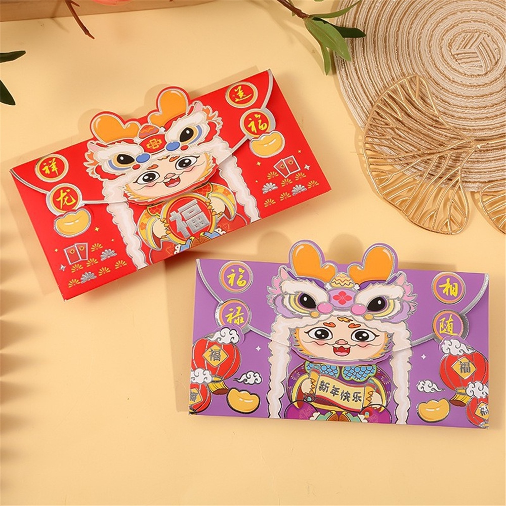 Bao Lì Xì Năm Mới Hình Rồng Đỏ Phong Cách Trung Hoa
