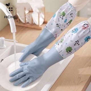 HCHC Găng Tay Cao Su Dài Co Giãn Chống Trượt Chống Nước Giữ Ấm Cho Nhà Bếp