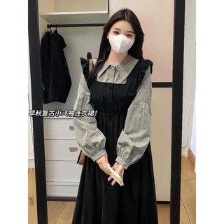 Plus Đầm Dài Giả Hai Lớp Thời Trang Mùa Đông Cho Nữ Có size Lớn