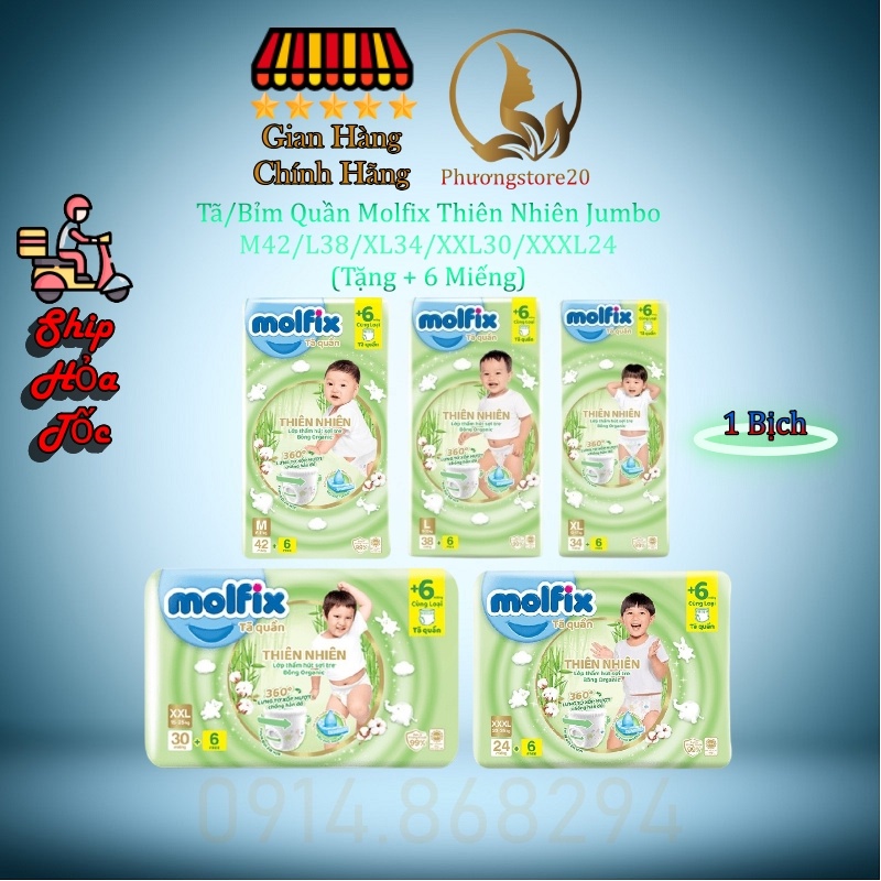 (Hoả Tốc HCM) Bỉm Molfix Tã Quần/Tã Dán/Miếng Lót Jumbo, Đủ Size