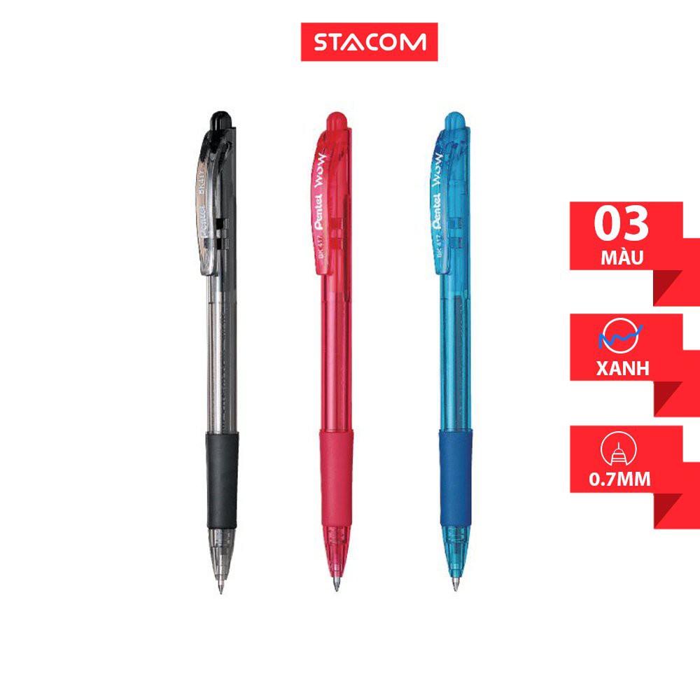 [ COMBO 2 CÂY] Bút bi bấm Pentel nét 0.7mm BK417. - Văn phòng phẩm Bảo Quân