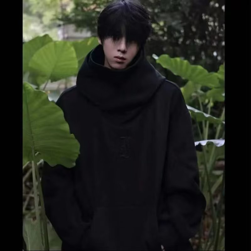 Social fear Áo Khoác sweater Có Mũ Trùm Đầu ninja pile Kiểu Đường Phố Mỹ Mùa Đông Cho Nam Và Nữ