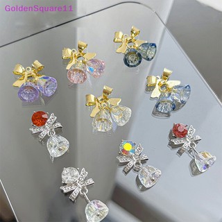 Phụ kiện trang trí móng tay hình nơ đính đá zircon 3d thời trang