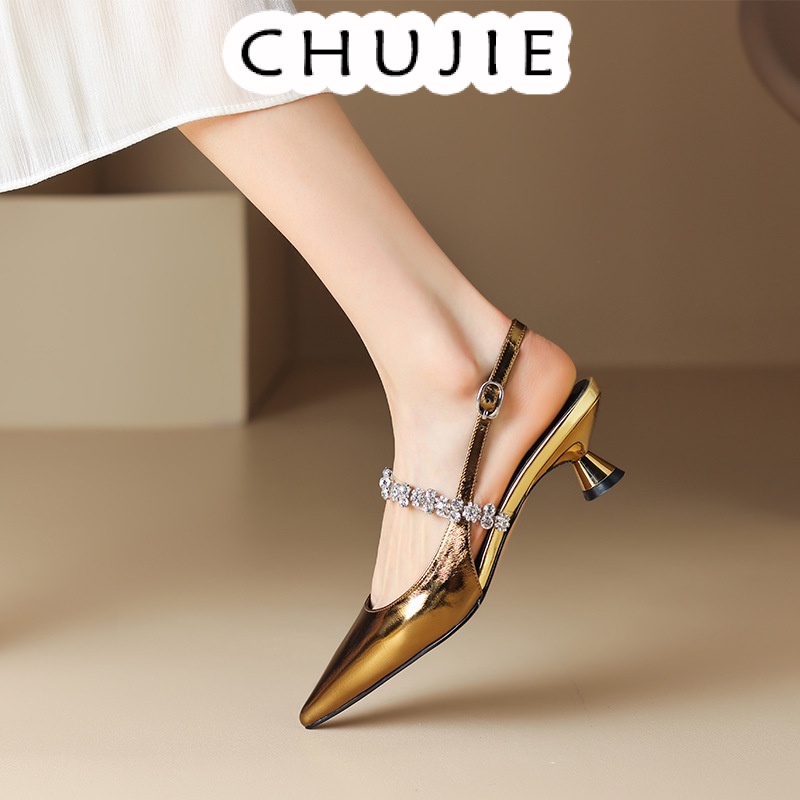 CHUJIE dép sandal nữ đi chơi giày cao gót nữ giày cao gót mũi nhọn sandal cao gót sandal nữ đế cao 2024NEW mẫu mới 27Z23062704
