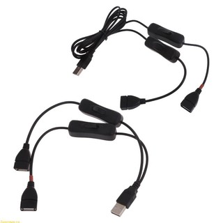 Dây cáp nối dài 1m 30cm cổng usb với công tắc đôi cho quạt usb đèn