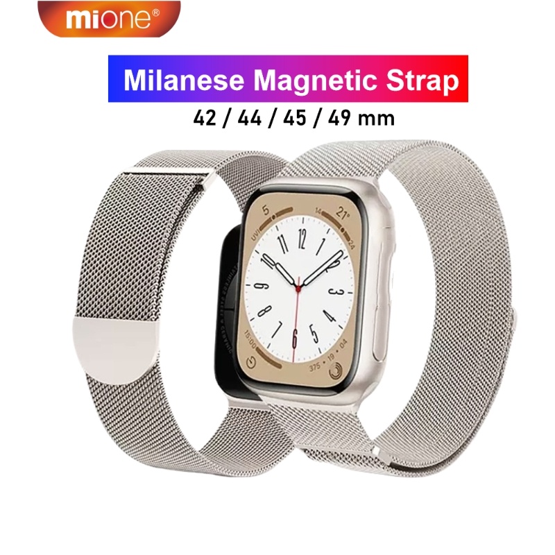 Dây Đeo Kim Loại Từ Tính Minh MIONE Dây đồng hồ nam nữ inox Cho Dành Cho Đồng Hồ Thông Minh Watch Series 7 8 Ultra SE 42 44 45 49mm S8 Kd99 T900 T800 Ultra Hk8 Pro Max