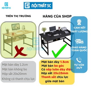 Bàn làm việc bàn học kích thước 1,2m 1m khung thép sơn tĩnh điện mặt gỗ lắp ráp dễ dàng đủ phụ kiện