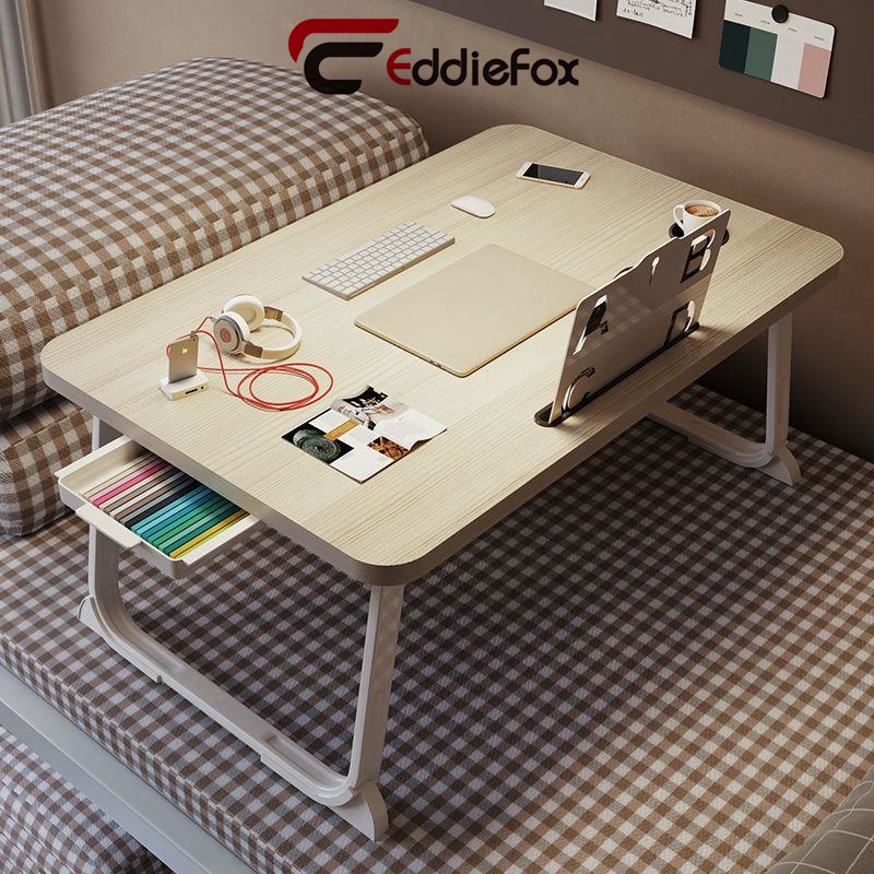 Bàn Học Gấp Gọn Cho Học Sinh Đa Năng Thiết Kế Có Khe , Bàn Máy Tính Có Ngăn Kéo, Mặt Bàn Rộng Hơn 60✘40✘28