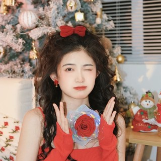 Kẹp Tóc Nơ Nhung Đỏ Mừng Năm Mới