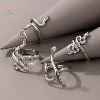 Set 4 NhẫN HìNh RắN ĐộC ĐáO ThờI Trang Cho Nữ
