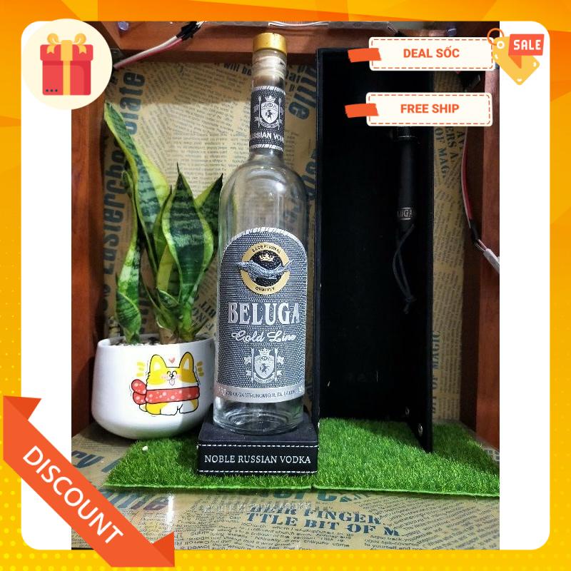 VỎ CHAI BELUGA BÚA(GOLD LINE) FULL BOX, [RỖNG]