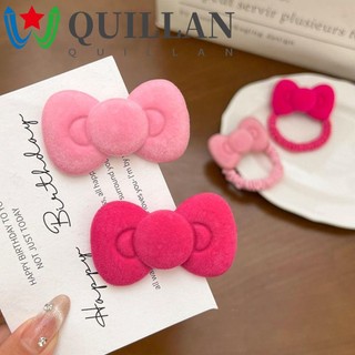 Kẹp tóc nơ bướm vải nhung hình mèo kitty màu hồng dễ thương