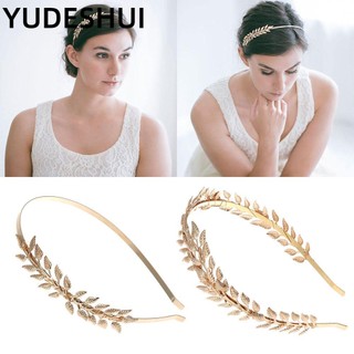 YUDESHUI Cài tóc hình chiếc lá bằng kim loại cho cô dâu