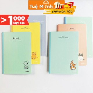 Vở B5 Klong kẻ ngang line 80-120-200 trang Lined may dán gáy bìa màu Pastel VPPTUEMINH, tập sổ KLong