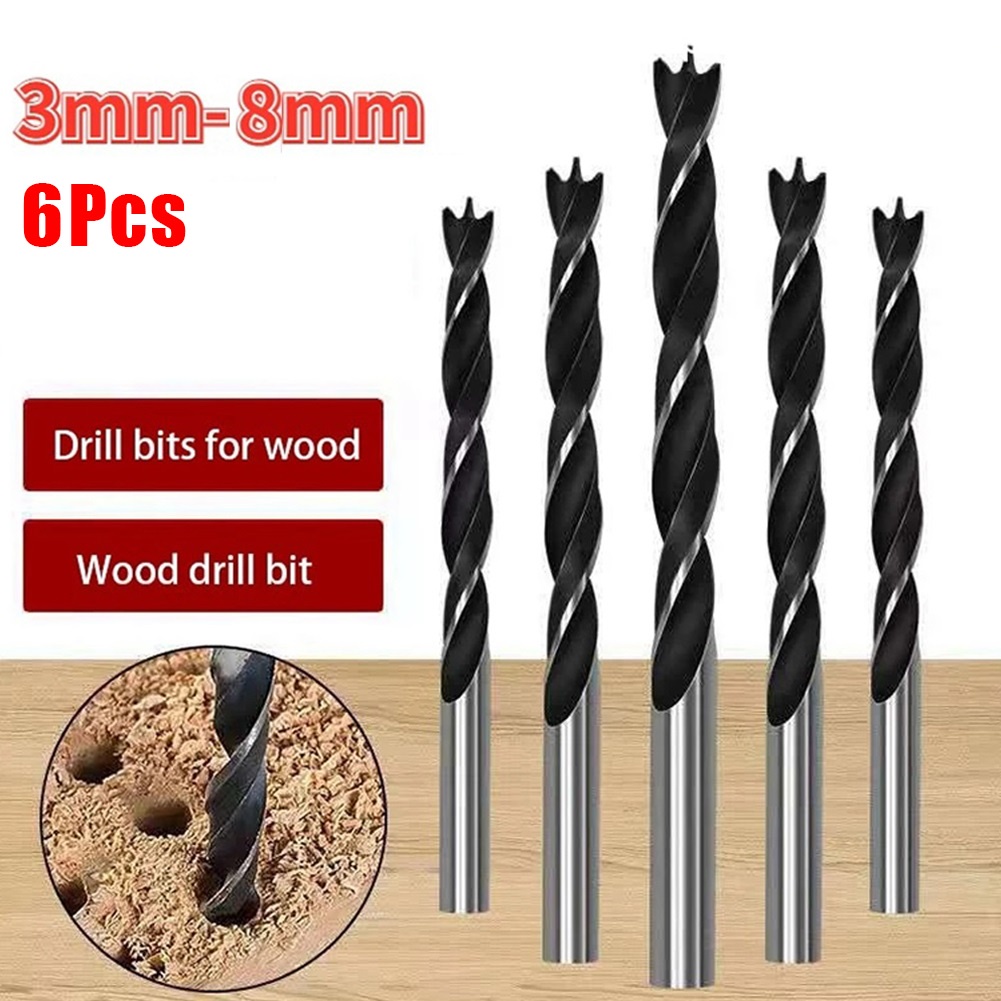 Set 6 Mũi Khoan 3mm 59mm 4mm 73mm 6mm 89mm Bằng Thép carbon Đen