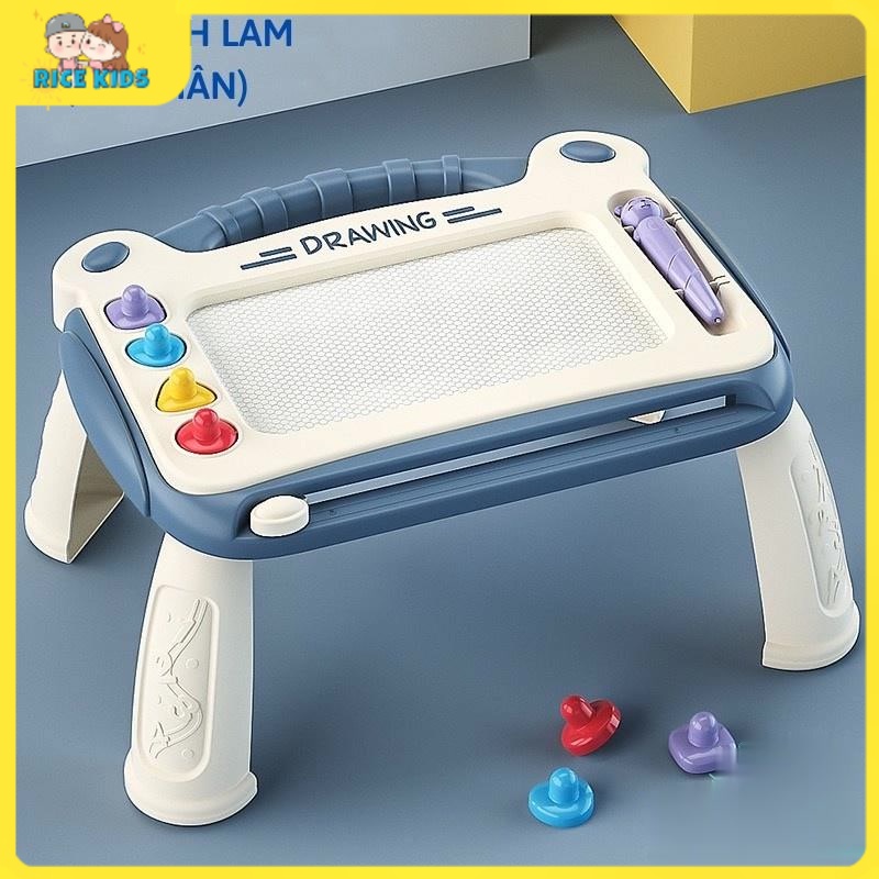 Bảng vẽ tự xóa cho bé thông minh có chân bàn, bảng từ tính tập viết, tập vẽ cho bé