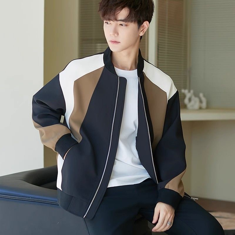 Áo Khoác Bóng Chày Cao Cấp Chống Nhăn Màu Sắc Tương Phản Thời Trang Xuân Thu 2023 Cho Nam