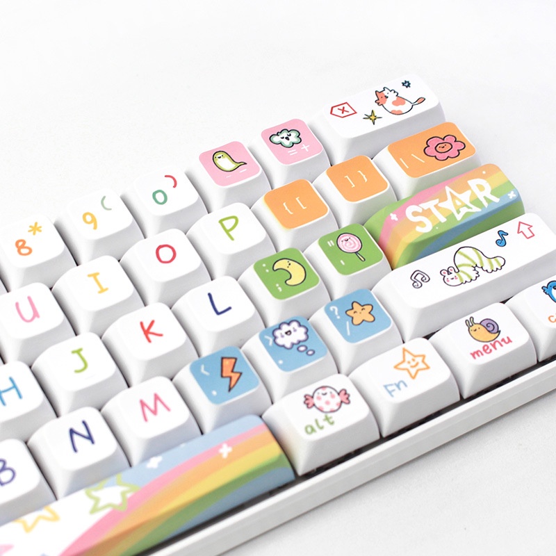 Đảng Động Vật Keycaps XDA Profile Hoạt Hình PBT Dye Sub Bàn Phím Cơ Keycap