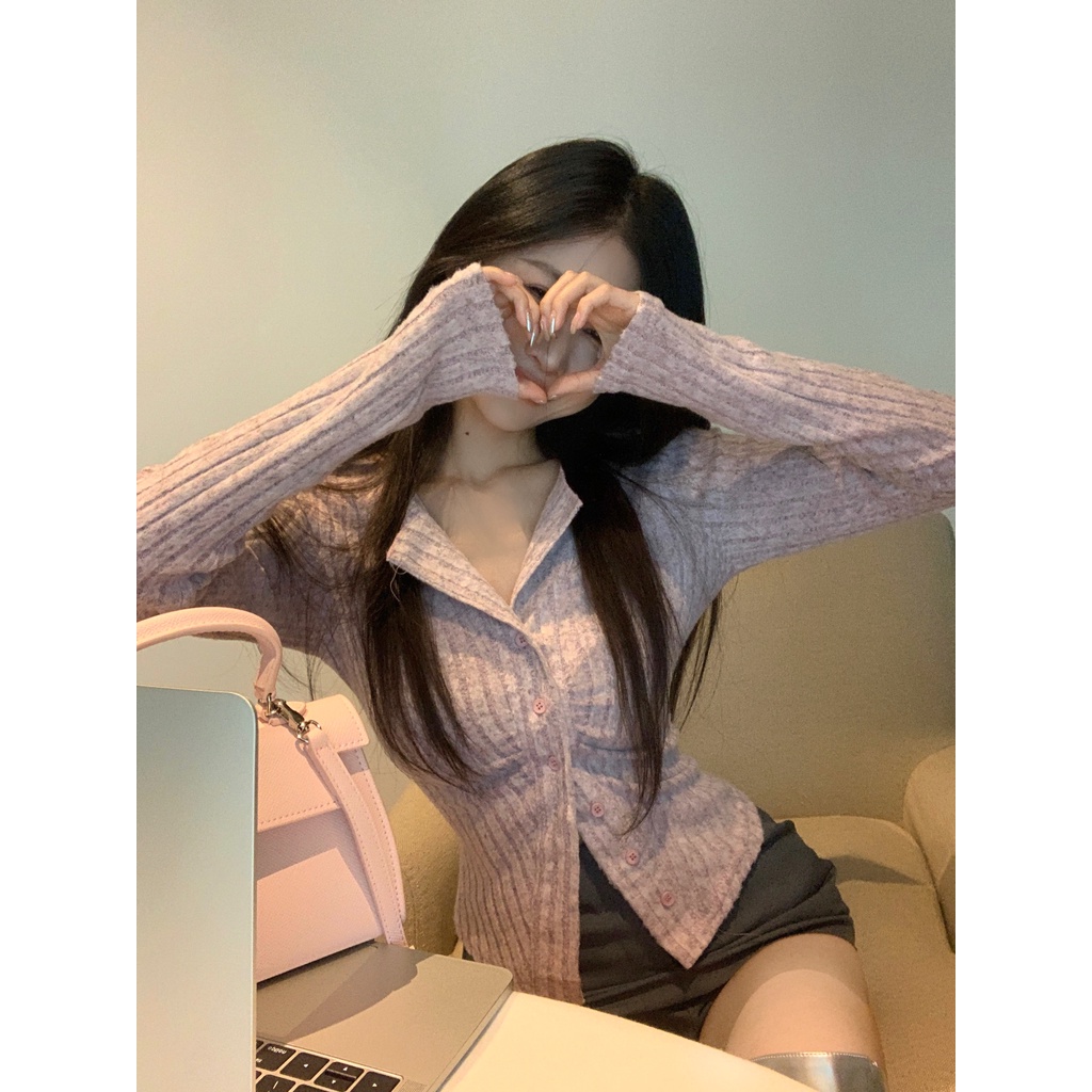 Lisynn Áo cardigan Dệt Kim Tay Dài Thời Trang Mùa Thu Ngọt Ngào Cho Nữ