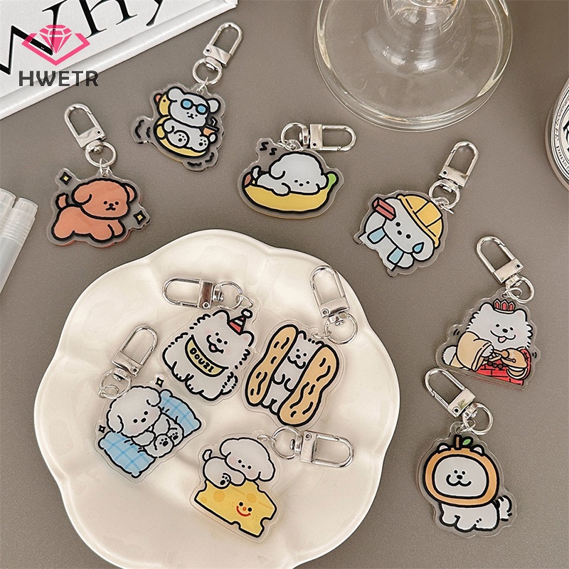 Móc Chìa Khóa Hình Chú Chó Hoạt Hình Bằng acrylic Dễ Thương Mới
