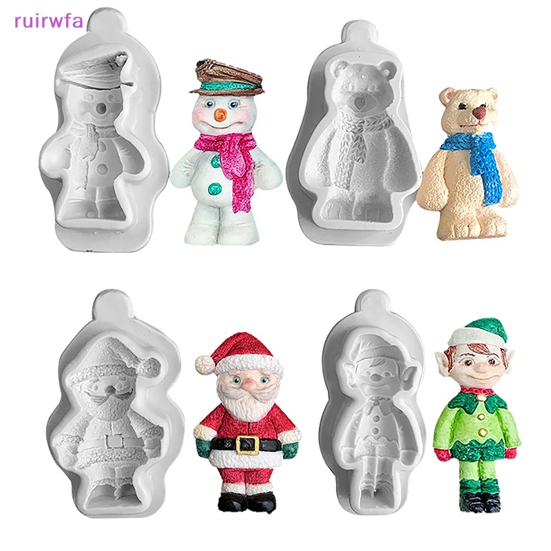 Khuôn Silicon Làm Bánh diy Hình Ông Già Noel / Nai Sừng Tấm Cho Bé Mới