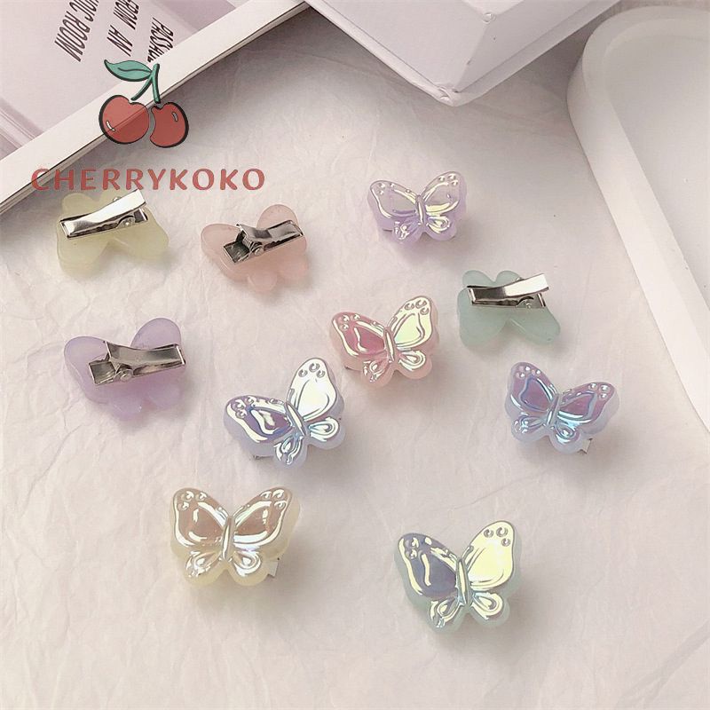 🍒🍒Cherrykoko Kẹp Tóc Hình Bướm Màu Kẹo Gradient Phong Cách Hàn Quốc Dễ Thương Dành Cho Bé Gái