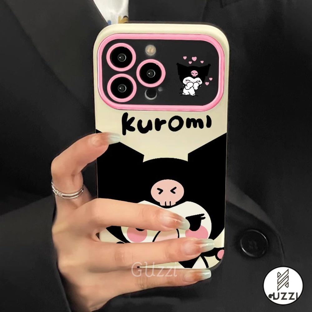 Hoạt Hình Ốp Điện Thoại Hình Kuromi Bảo Vệ Ống Kính Máy Ảnh Cho iphone 11 12 13 14 pro max 7plus 8plus xr xs 11 pro max