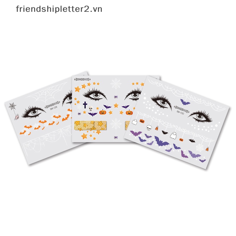Hình Xăm Dán Mặt Và Mặt Hóa Trang halloween Chống Nước Vui Nhộn Cho Trẻ Em