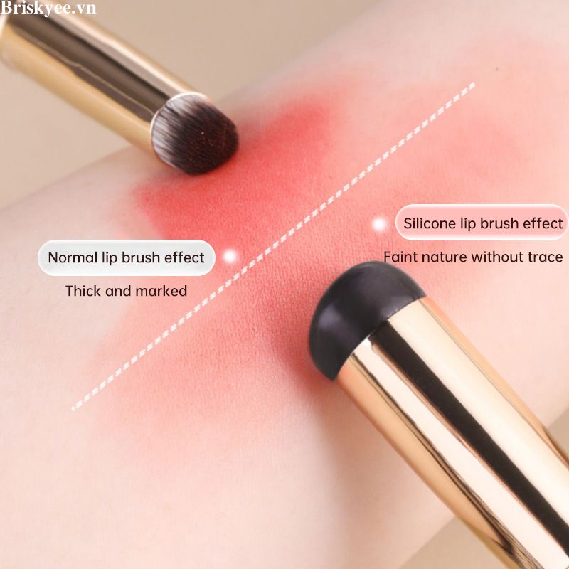 🎶Cọ Tô Son Môi Đầu Tròn Bằng Silicone Đàn Hồi Không Nhòe