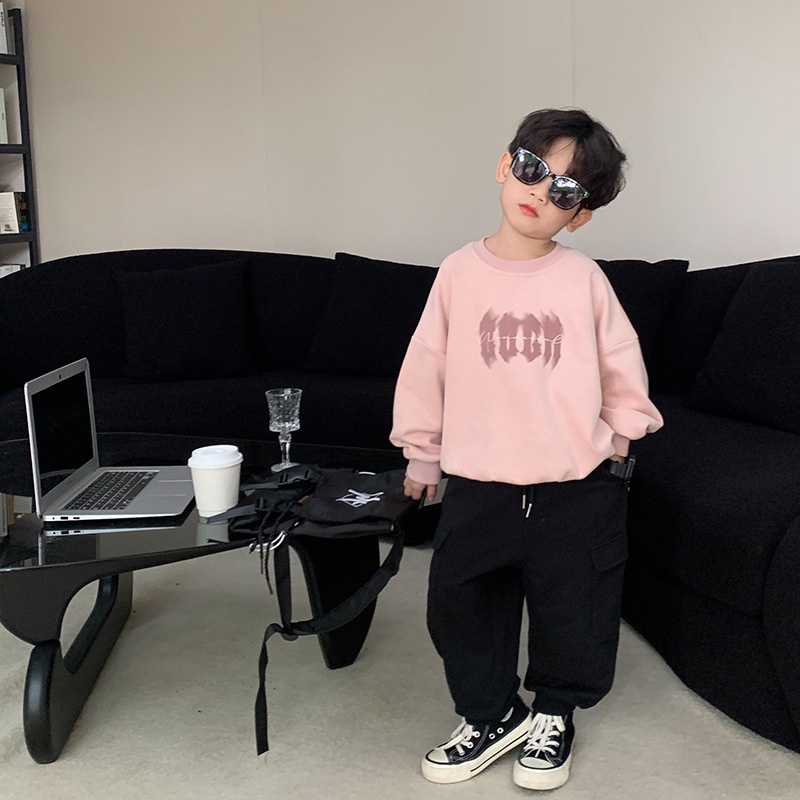 Áo Thun cotton Dài Tay Phong Cách Hàn Quốc Cho Bé 90-150cm