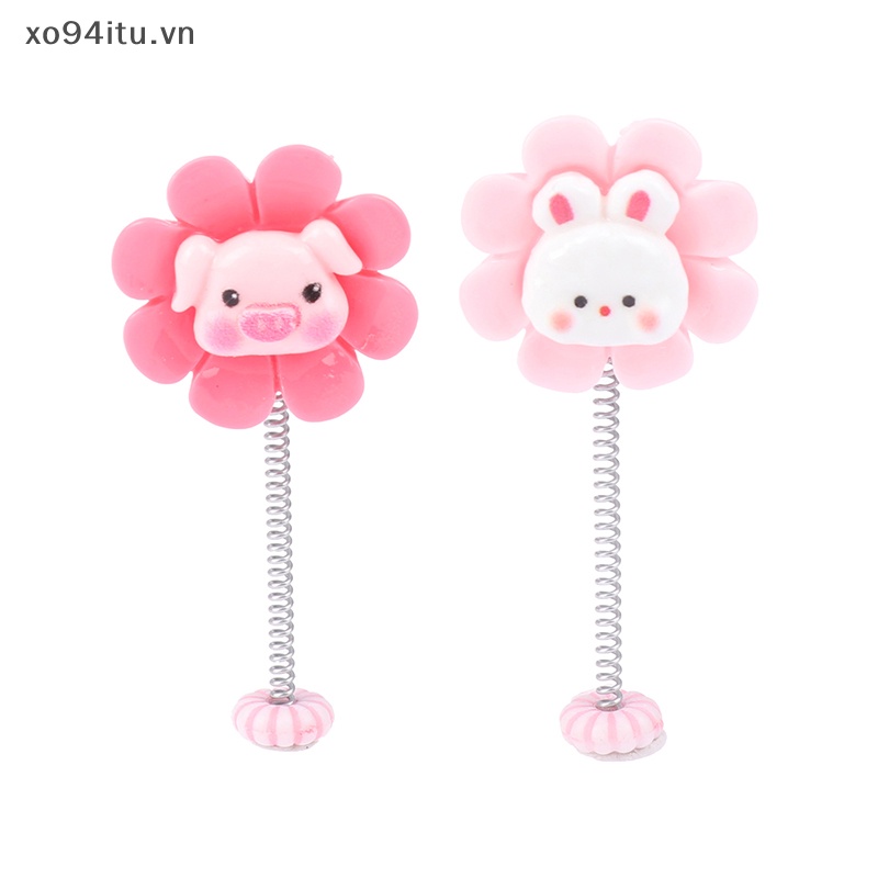 Xoitu Set 5 Đồ Trang Trí Bảng Điều Khiển Xe Hơi Họa Tiết Hoa Hoạt Hình Có Lò Xo vn