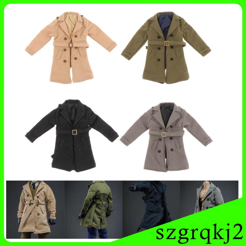 Áo Khoác Dáng Dài Có Thắt Lưng Thời Trang Cho Búp Bê Nam 6inch Tỉ Lệ 1: 12