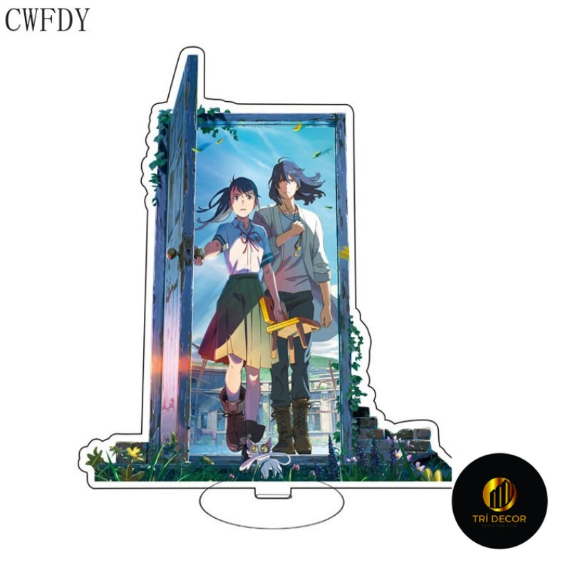 Mô hình Standee Anime Suzume No Tojimari Acrylic Stand Suzume Souta Daijin Chair Phụ kiện để bàn 15cm