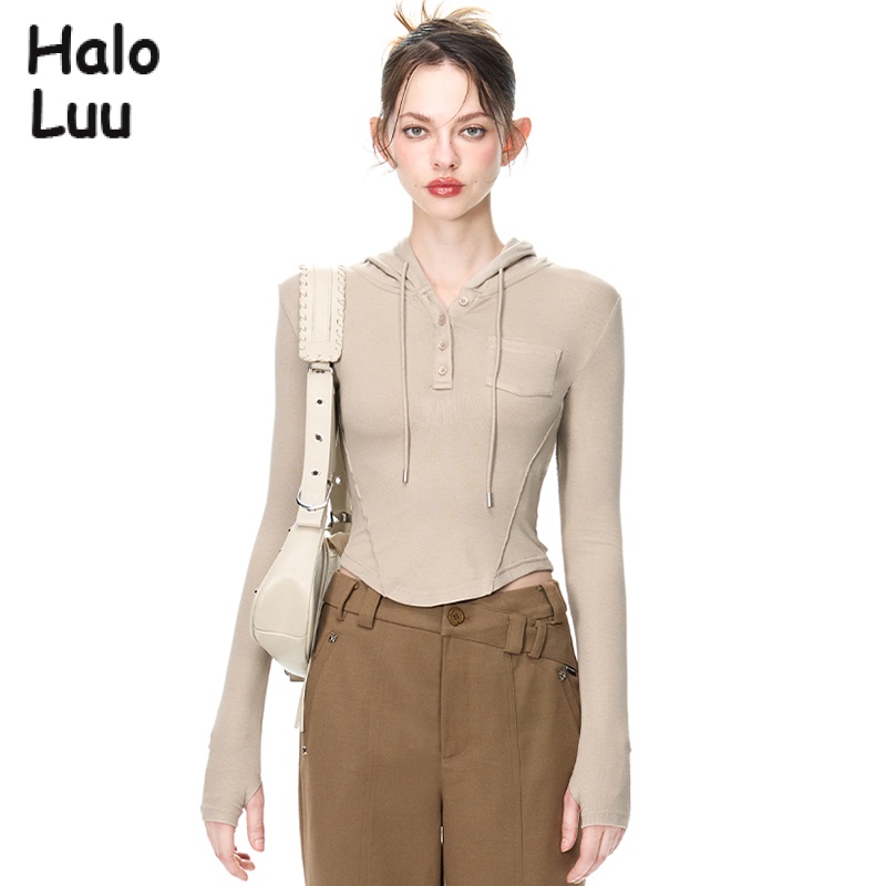 Halo  Luu áo phông áo thun nữ croptop baby tee Thời trang hàn quốc WTX2390AFD 36Z230908