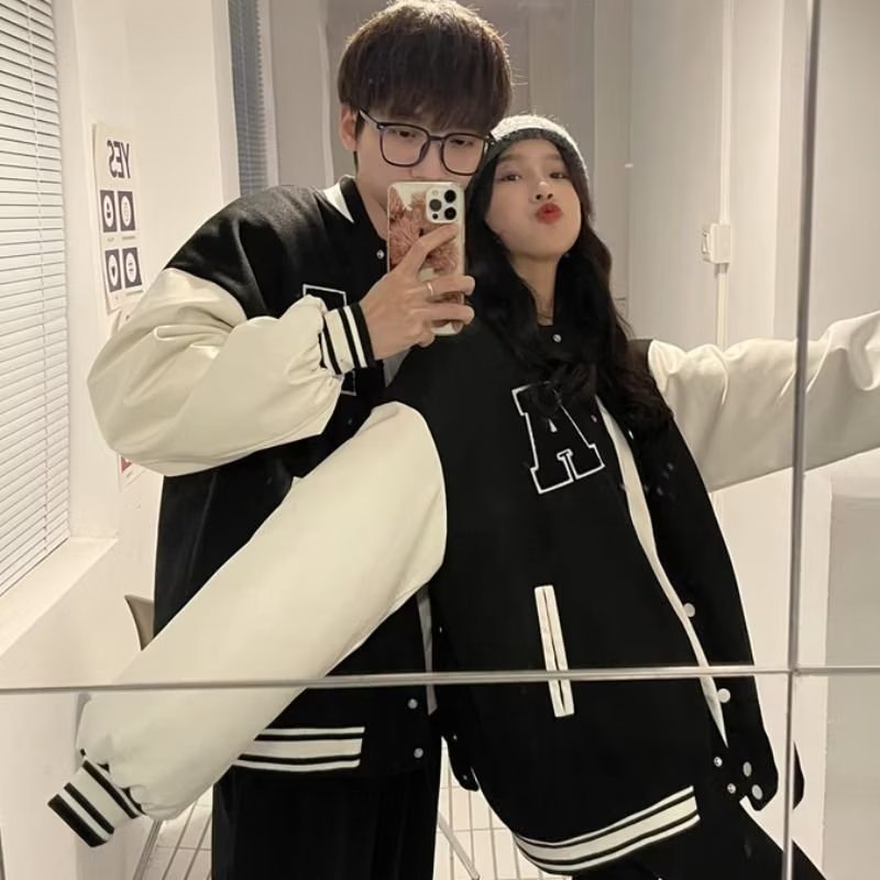 Áo Khoác Bóng Chày Tay Dài Dáng Rộng Phong Cách Hàn Quốc Thời Trang Xuân Thu Dành Cho Nữ