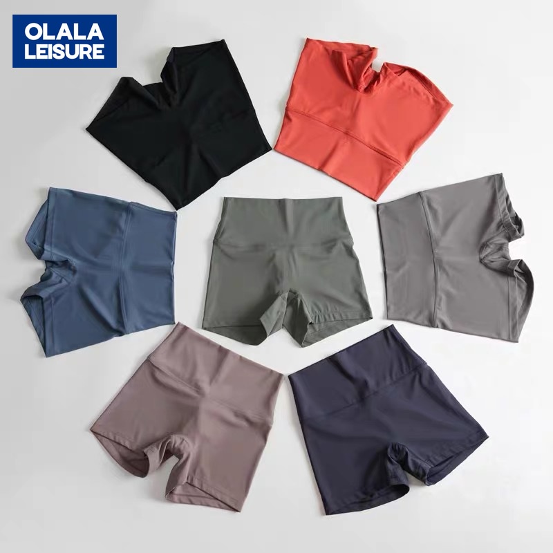 OLALA LEISURE Quần Short Thể Thao Lưng Cao Hai Mặt Phong Cách Âu Mỹ Mới