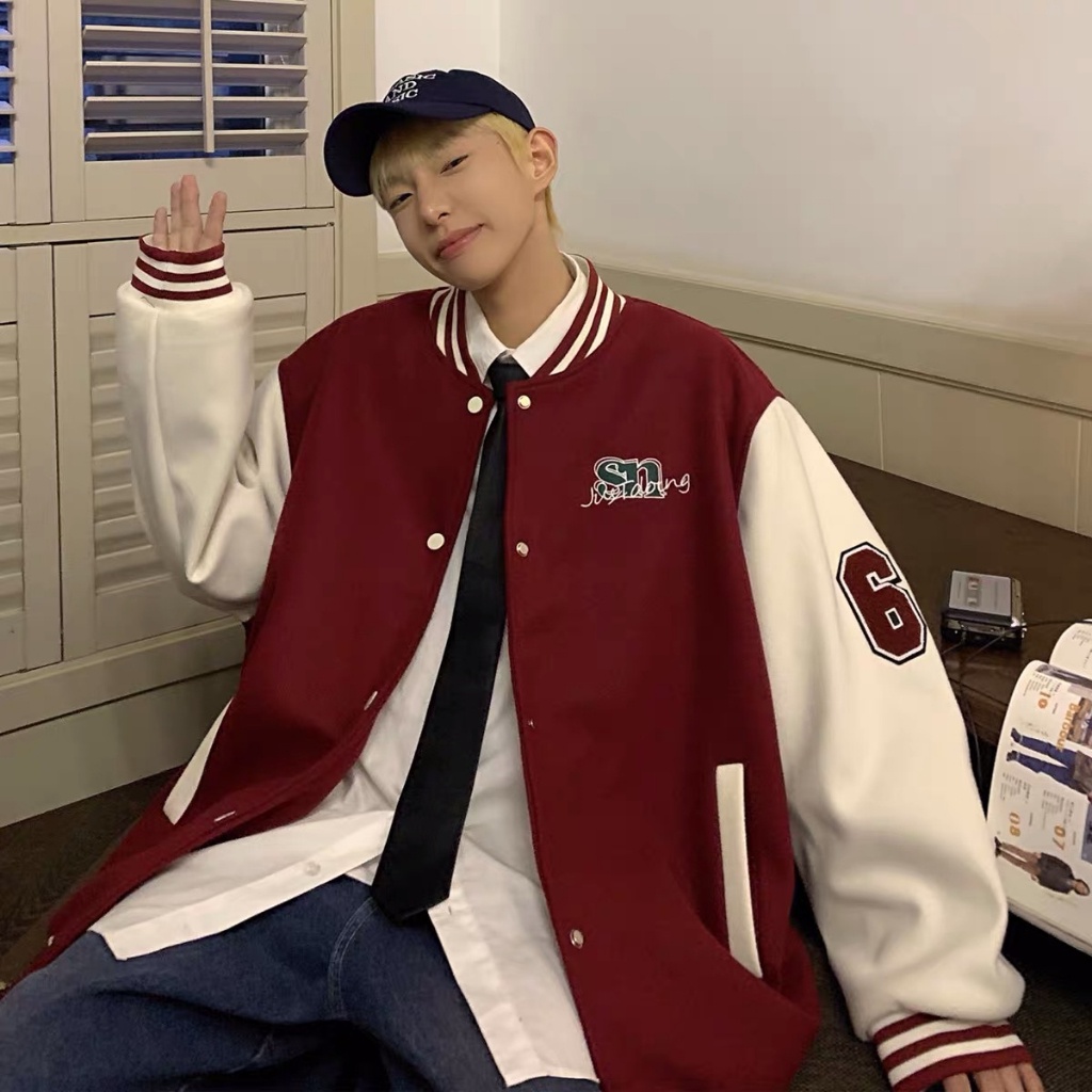 Áo khoác bomber SN , dáng varsity chất nỉ thời trang đường phố cho nam và nữ EB013 Meme