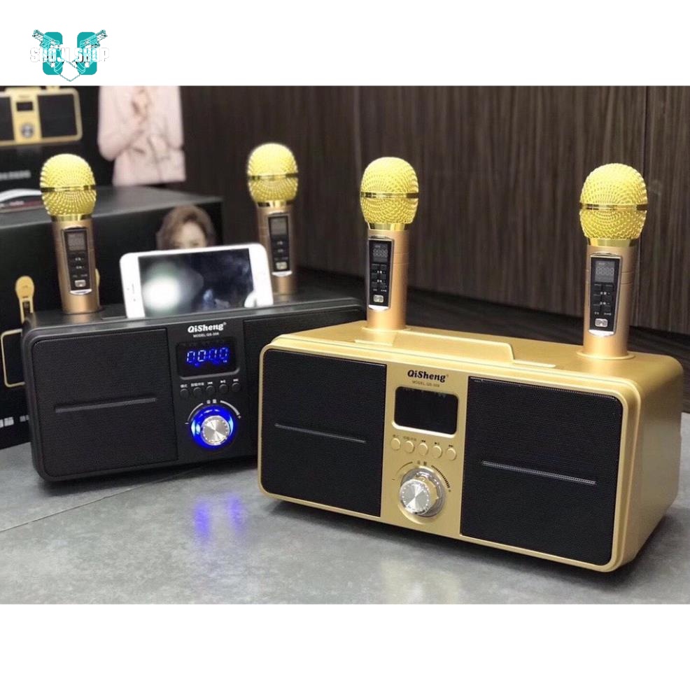 Loa Karaoke SDRD SD309 Loa Bluetooth Mini Karaoke SDRD SD-309, Bản Cao Cấp Chất Lượng, Kèm 2 Micro Sạc Không Dây