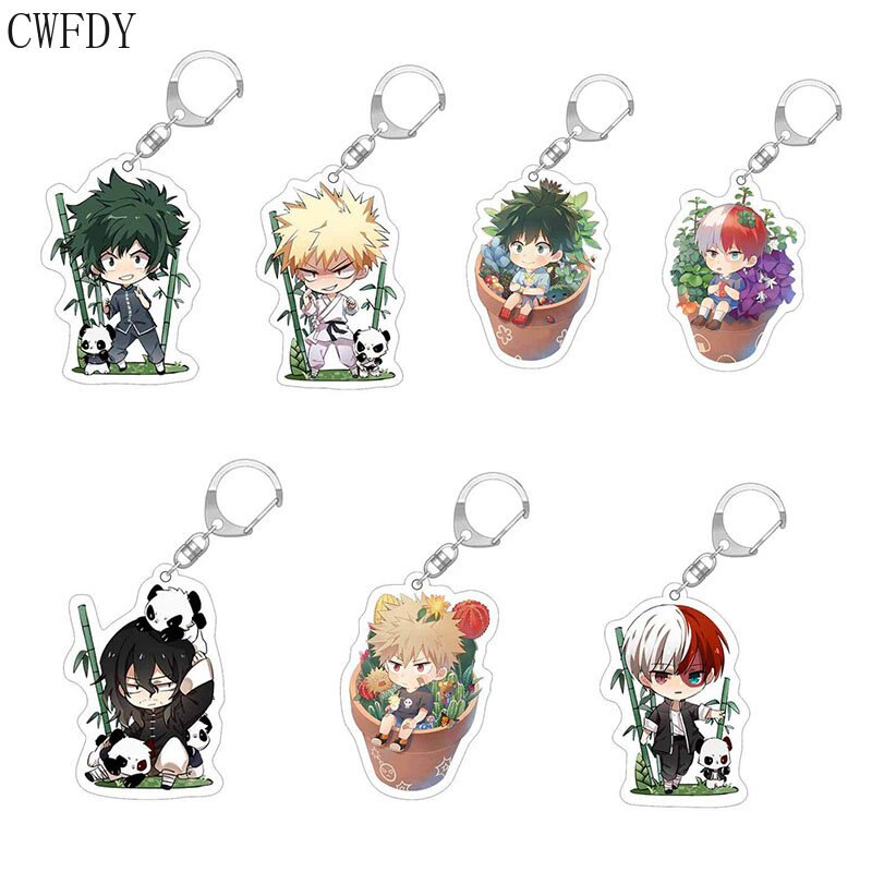 Móc khóa 65 Styles Anime My Hero Academia Acrylic Keychain Double Sided Izuku Bakugou Katsuki Todoroki Shoto Figure